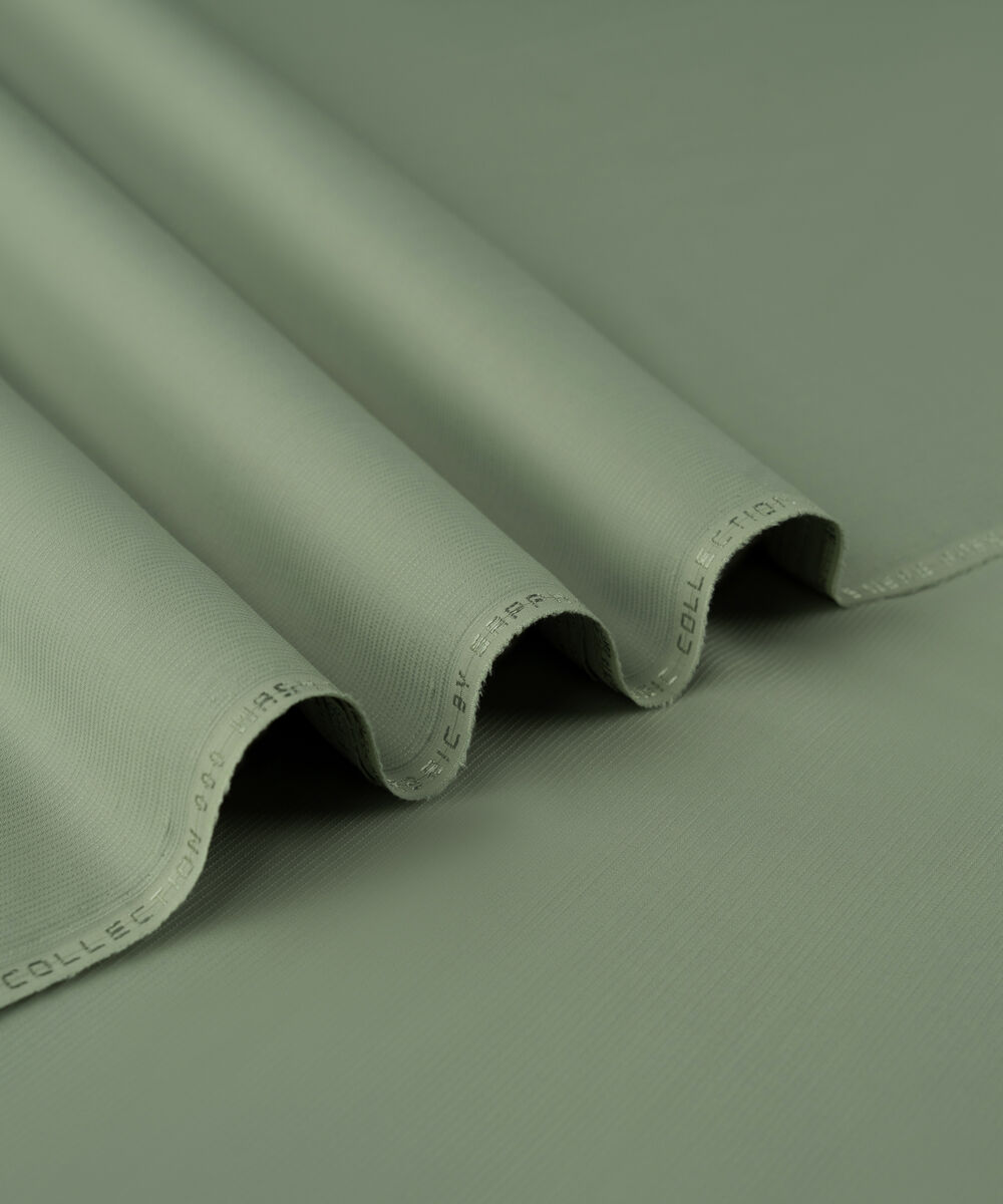 Men's Unstitched 2-Piece Premium Wash & Wear Dobby Lt Sage Suit