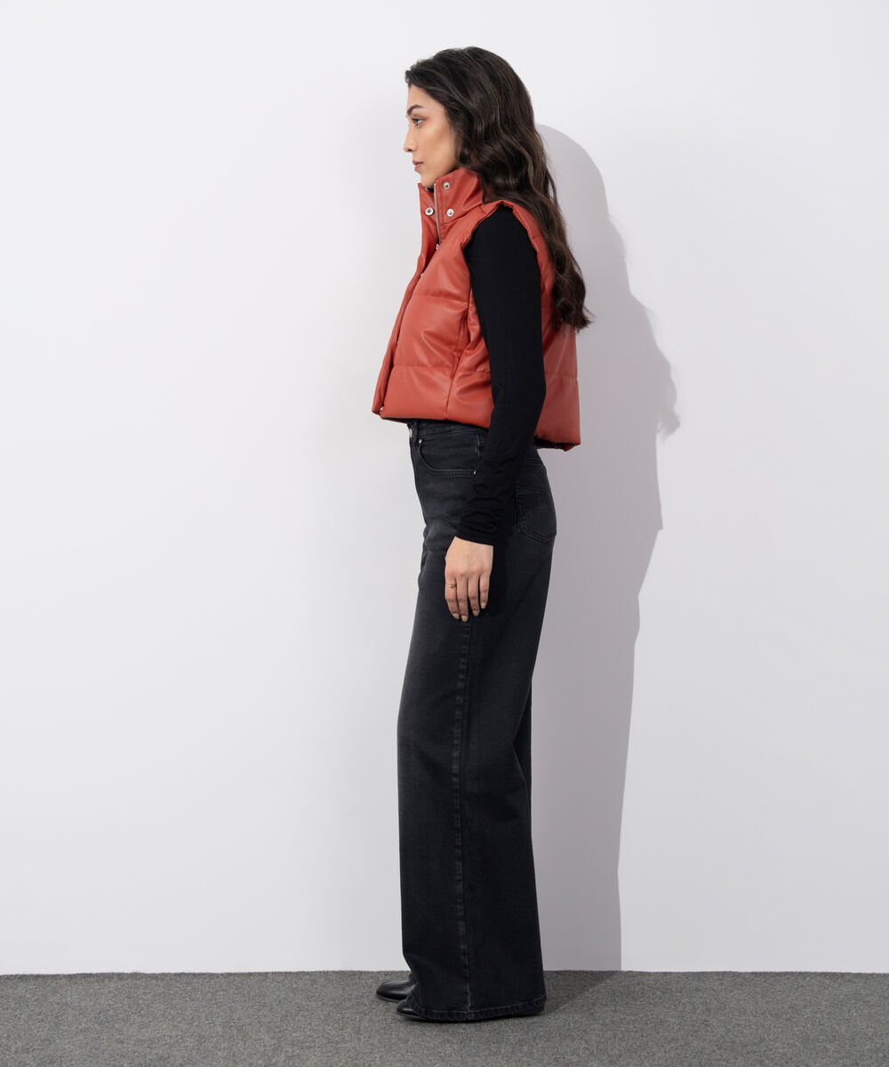 Women's Western Wear Rust Sleeveless Quilted Puffer