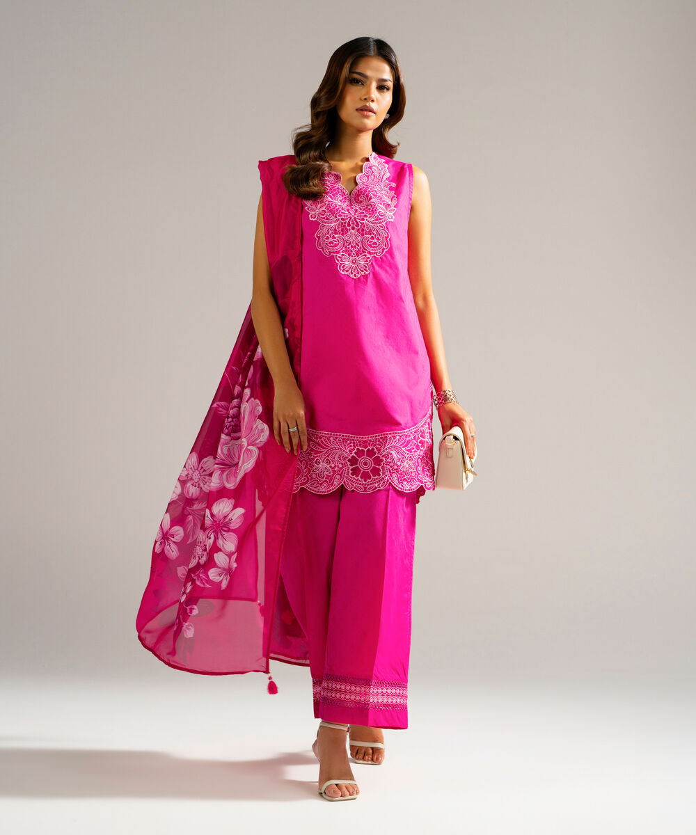 Amber Silk Printed Pink Dupatta