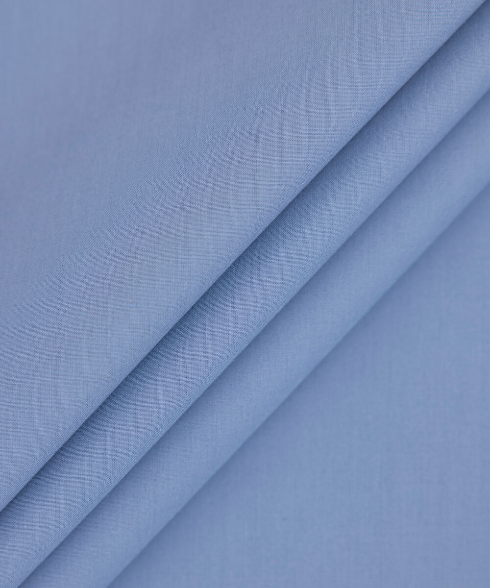 Men's Unstitched 2-Piece Premium Cotton Medium Blue Suit