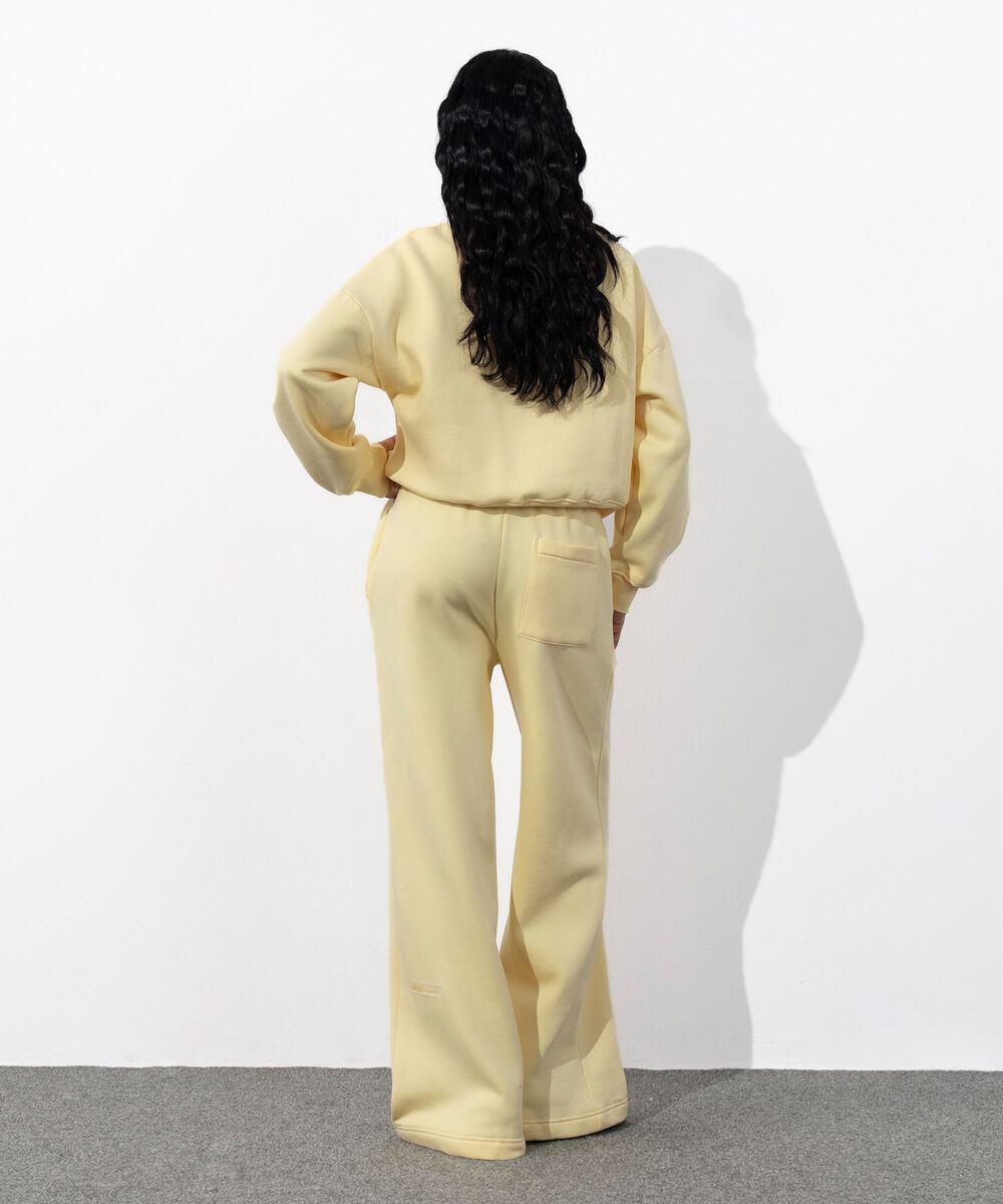 Women's Western Wear Butter Yellow Pull-On Fleece Trousers