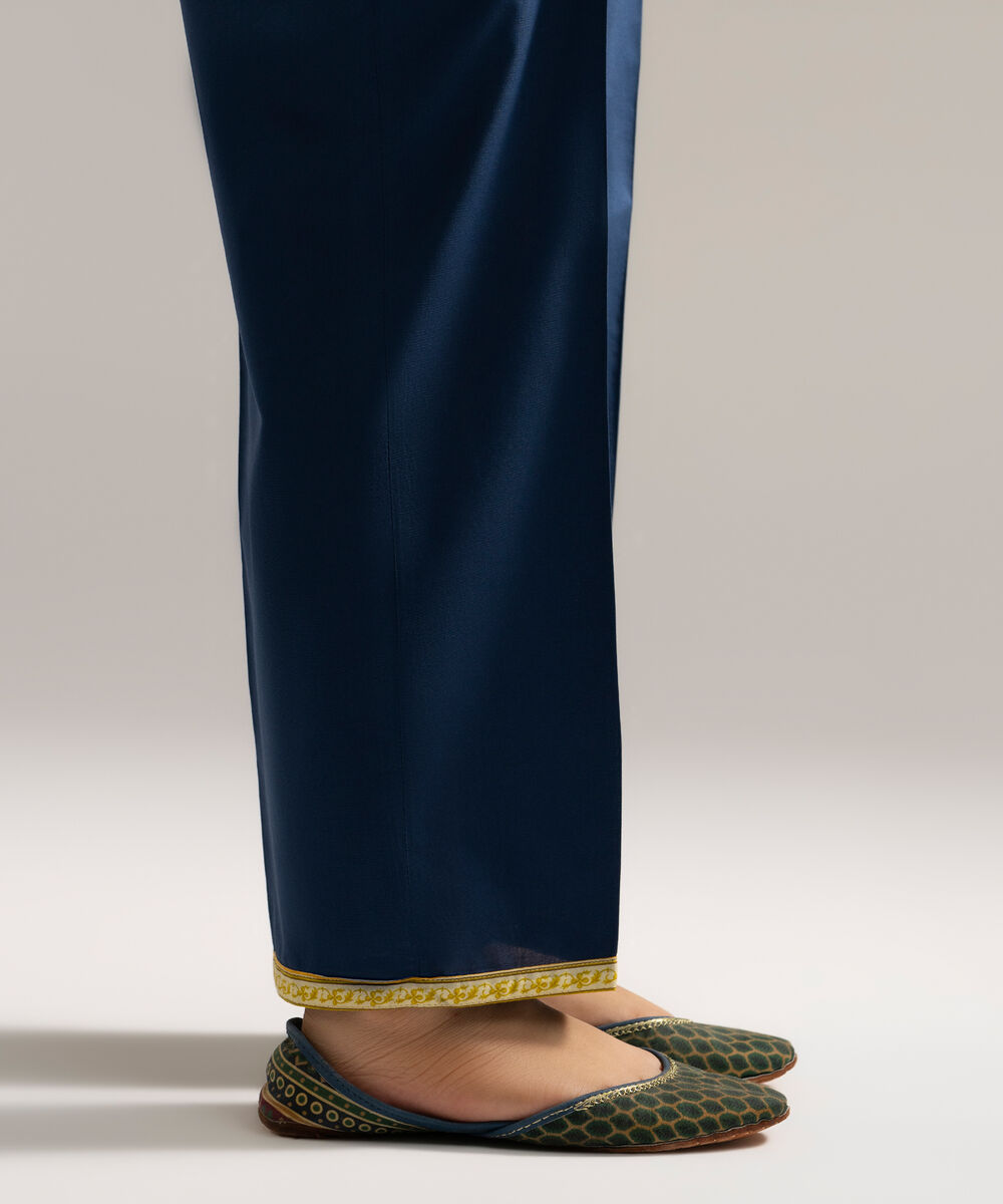 Women's RTW Cambric Solid Turquoise Culottes