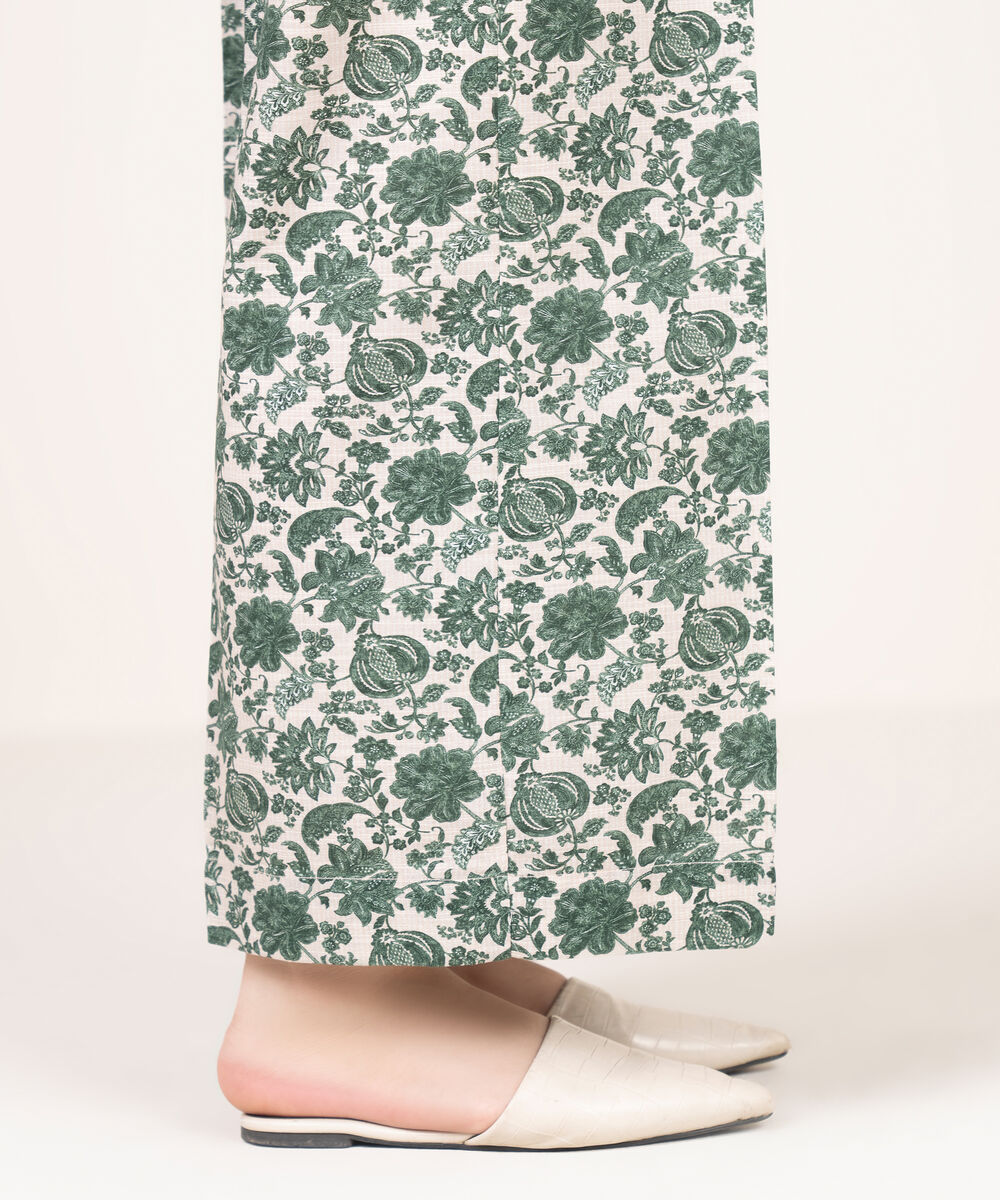 Women's RTW Light Khaddar Printed Off White Culottes