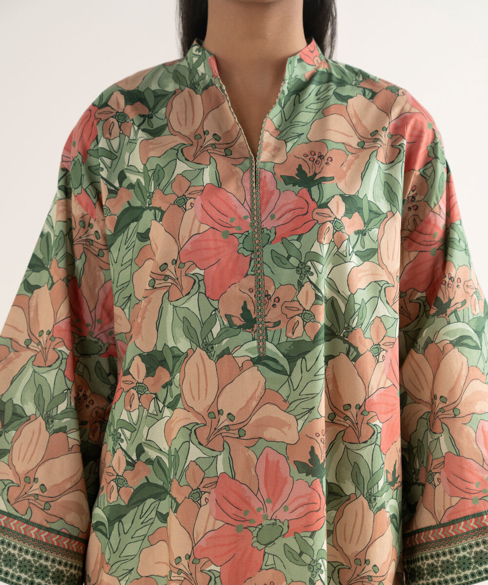 Women's Unstitched Lawn Printed Multi Shirt