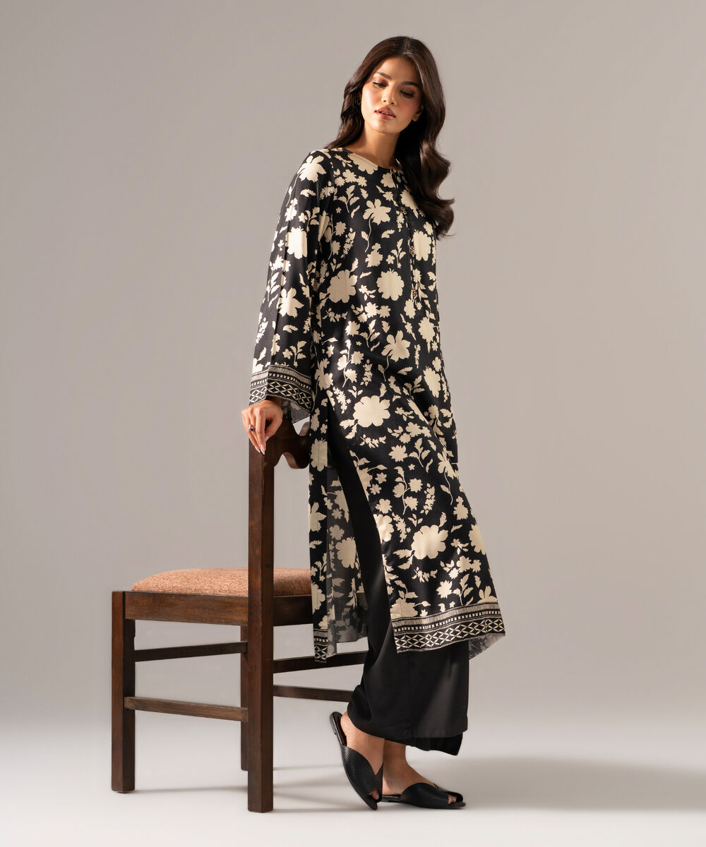 Women's RTW Bedford Printed Black 2 Piece Suit