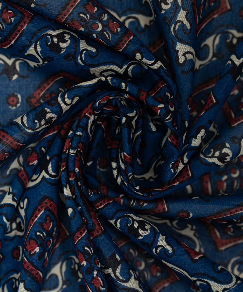 Lawn Printed Dark Blue Dupatta