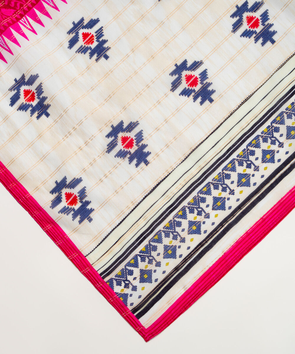 Zari Cotton Printed Black Dupatta