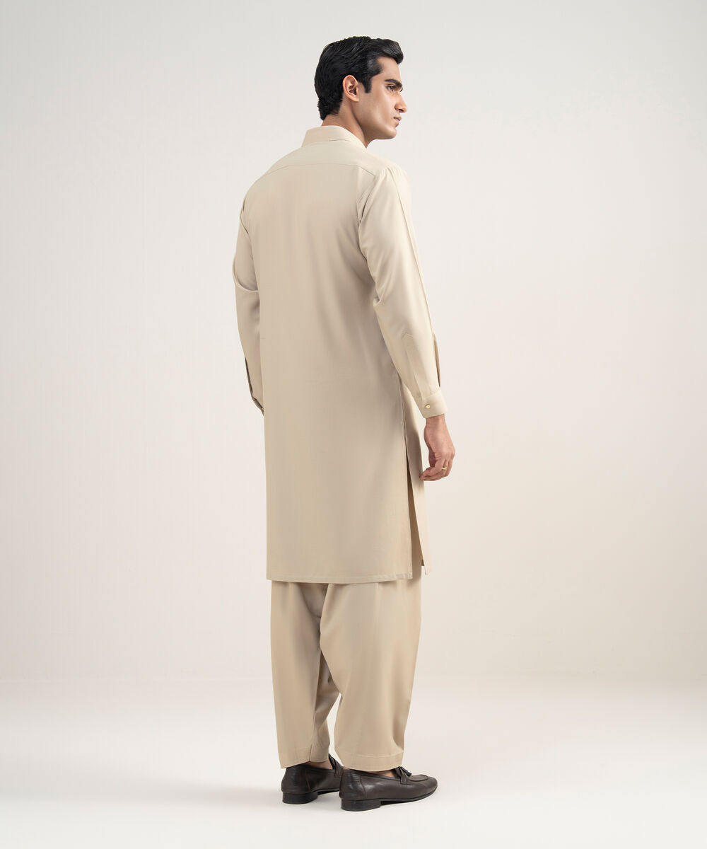 Men's Stitched Premium Blended Beige Suit