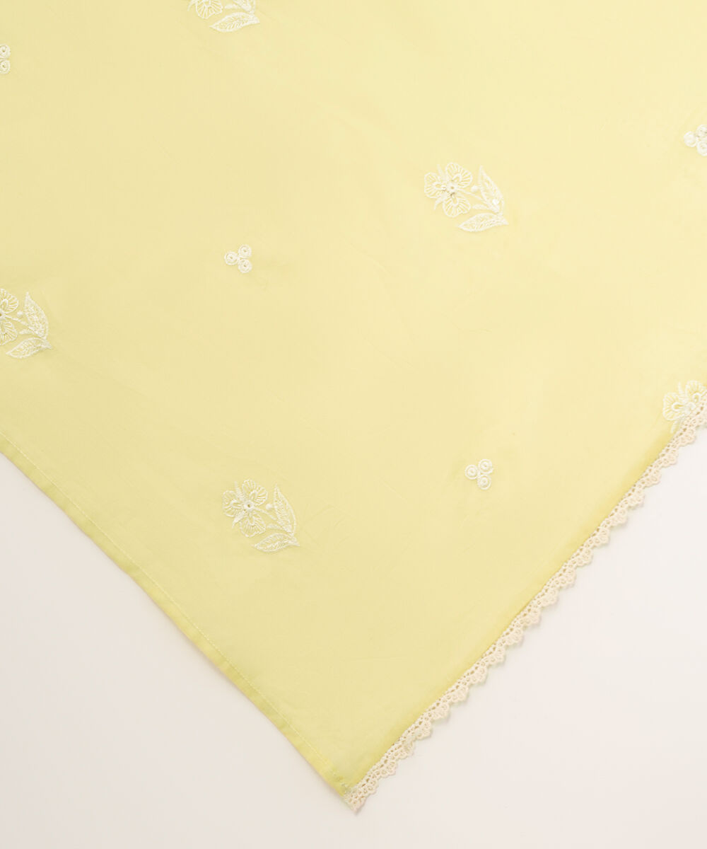 Lawn Embroidered Yellow Dupatta