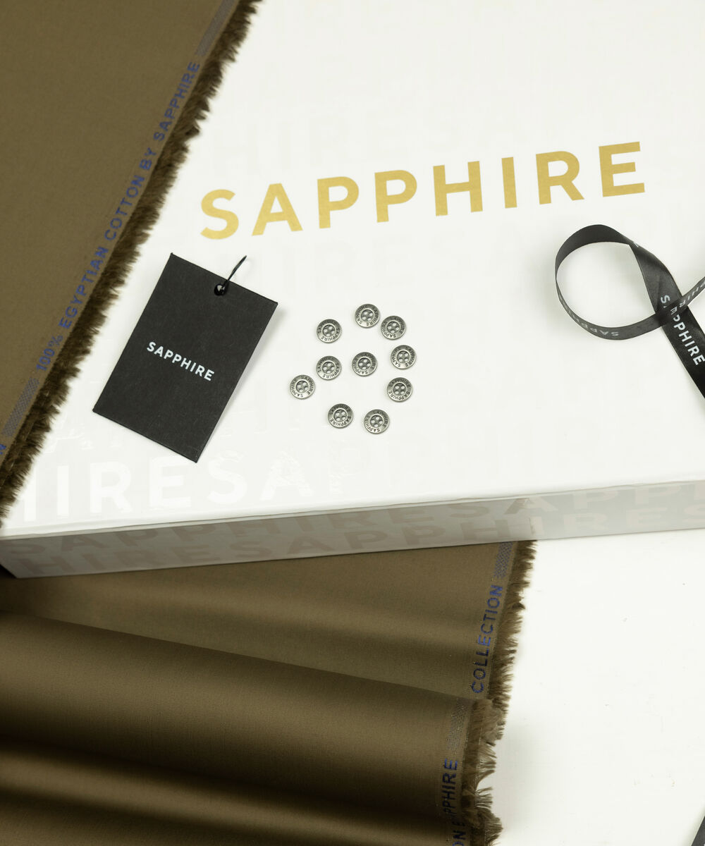 Men's Unstitched Two-Piece Olive Luxury Pima Cotton Suit