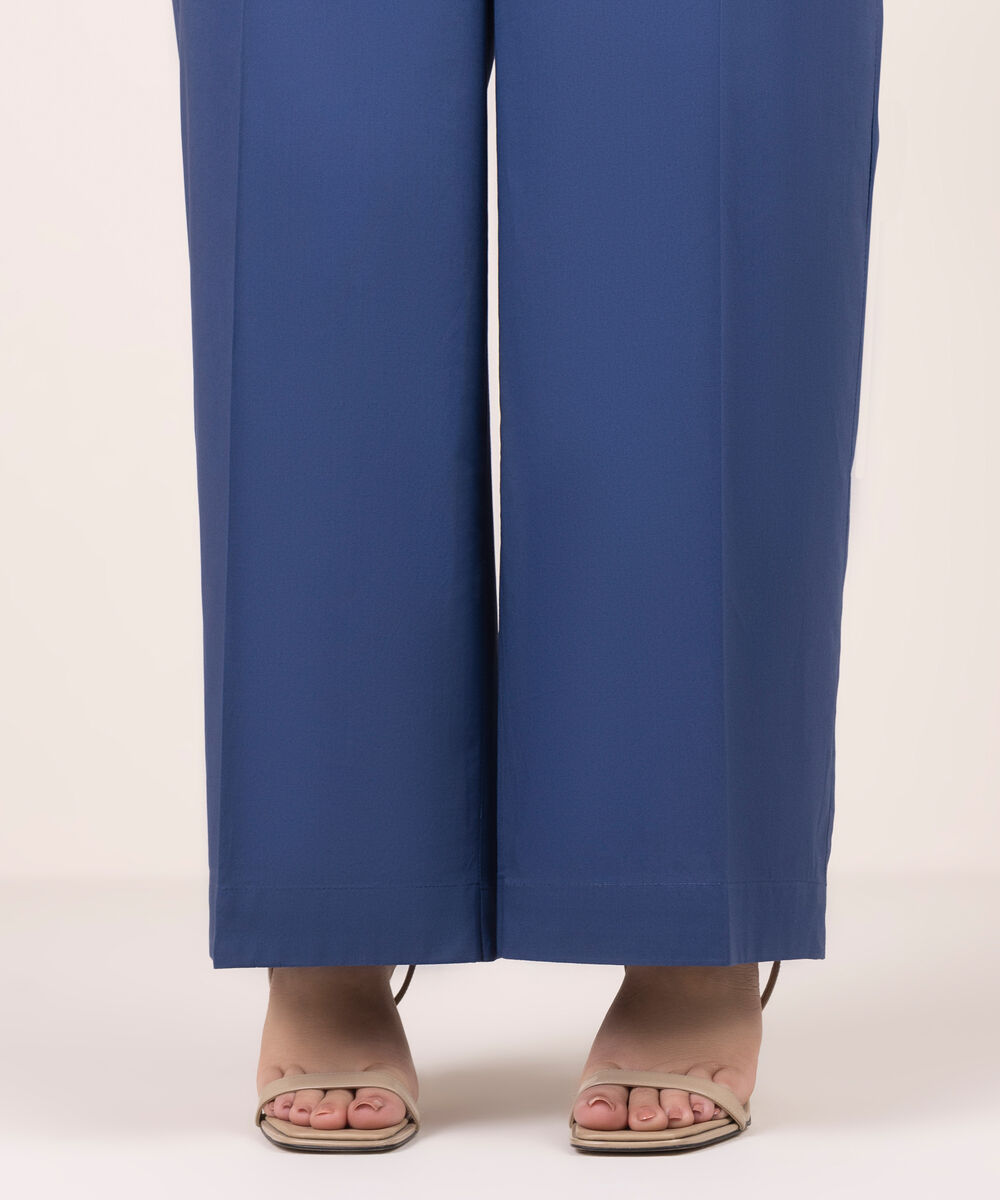 Women's RTW Lawn Solid Dark Blue Culottes