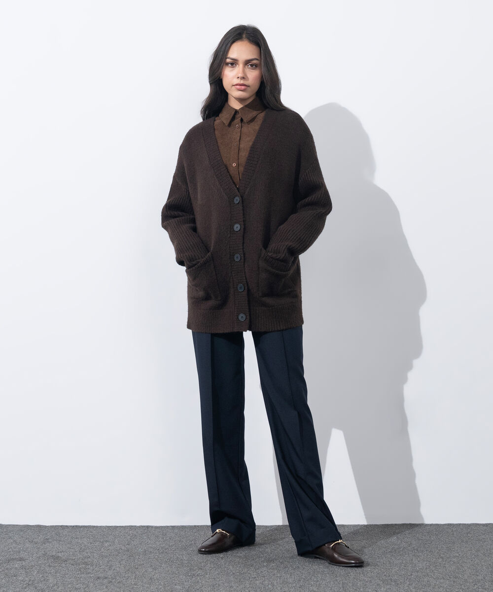 Women's Western Wear Brown Soft Touch Knit Cardigan