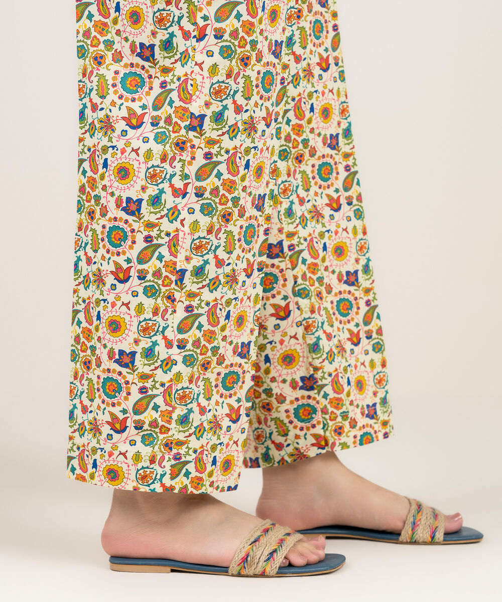 Women's RTW Cambric Printed Multi Straight Pants