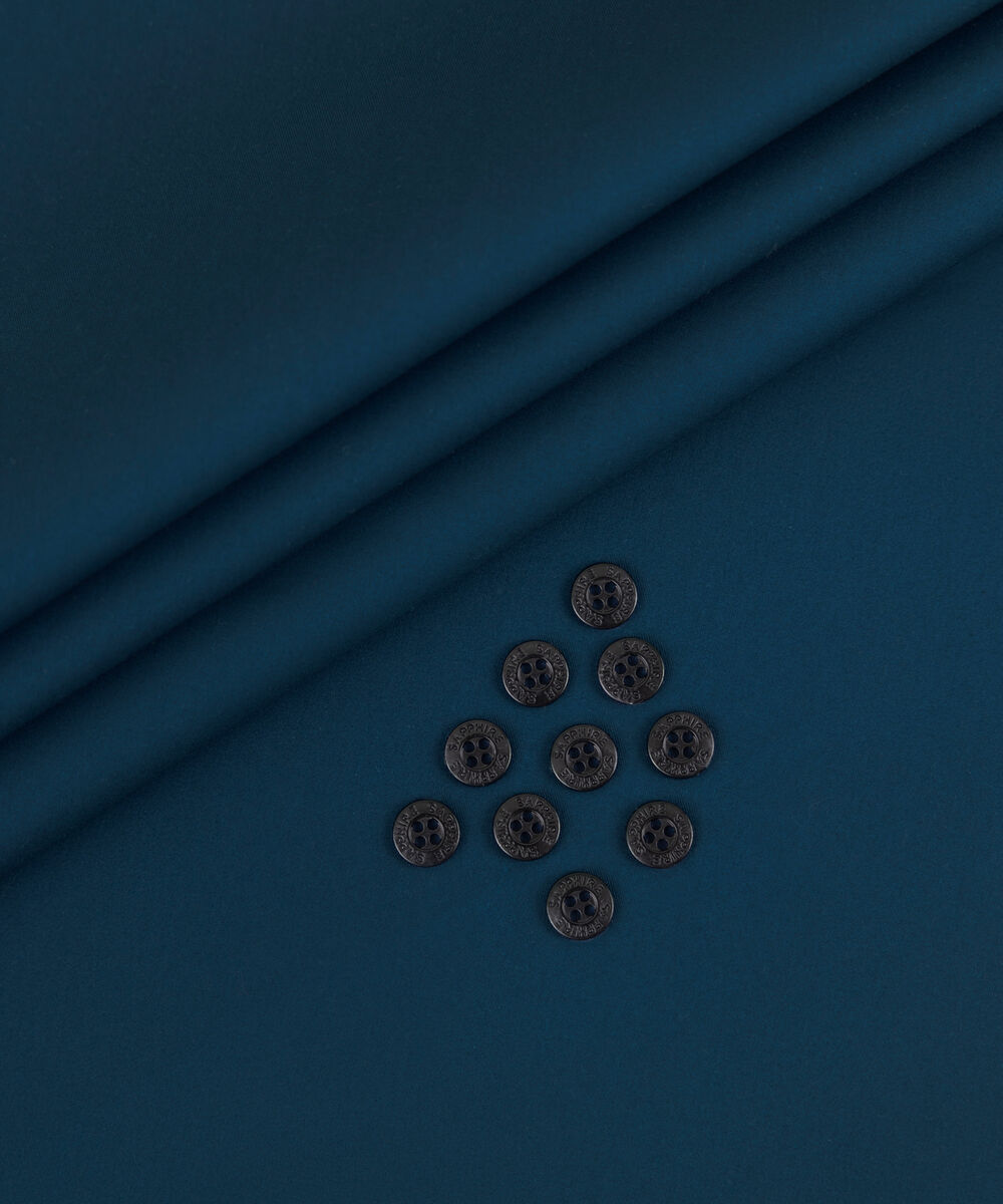 Men's Unstitched 2-Piece Luxury Pima Cotton Teal Blue Suit