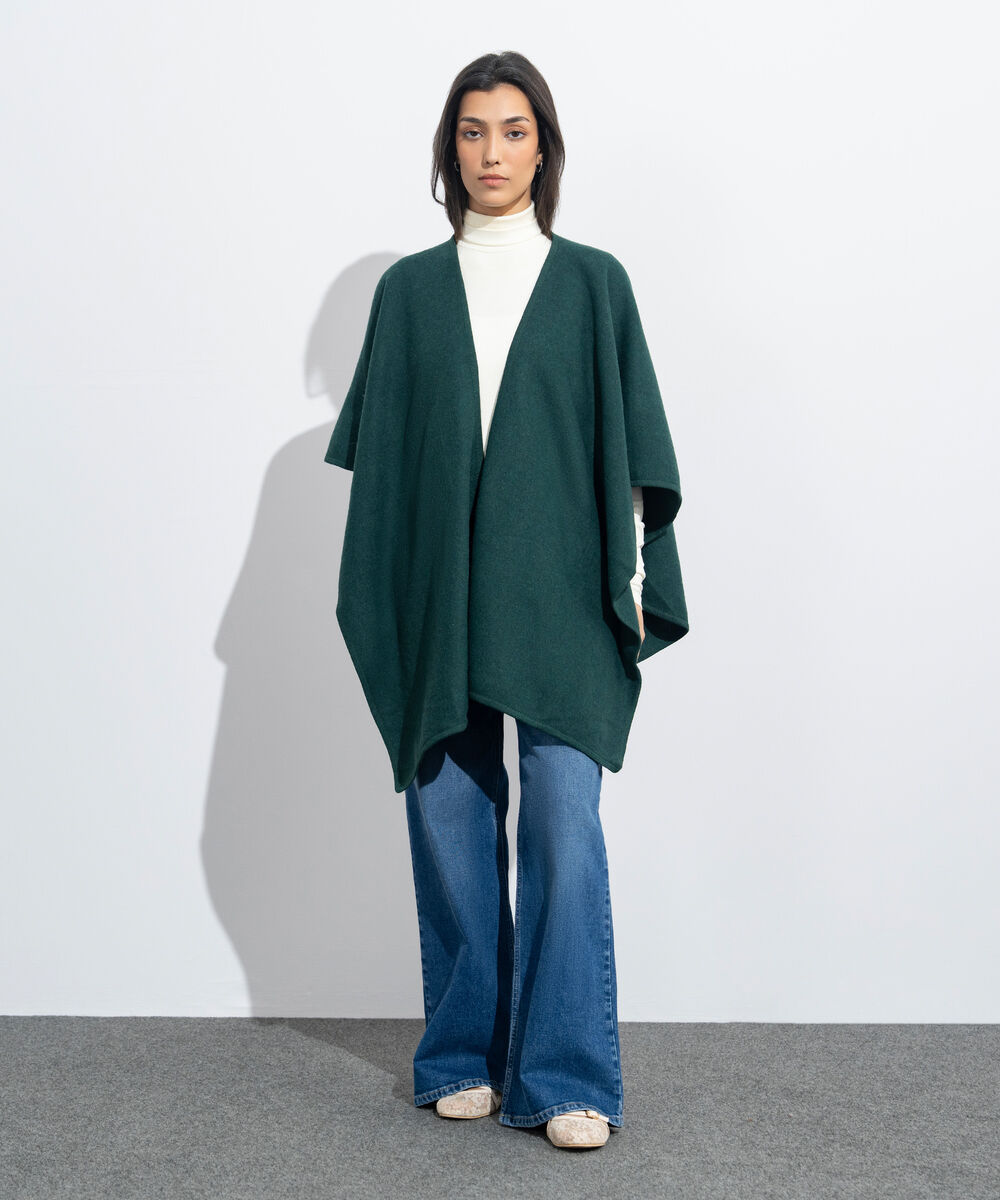 Women's Western Wear Green Cape Shawl