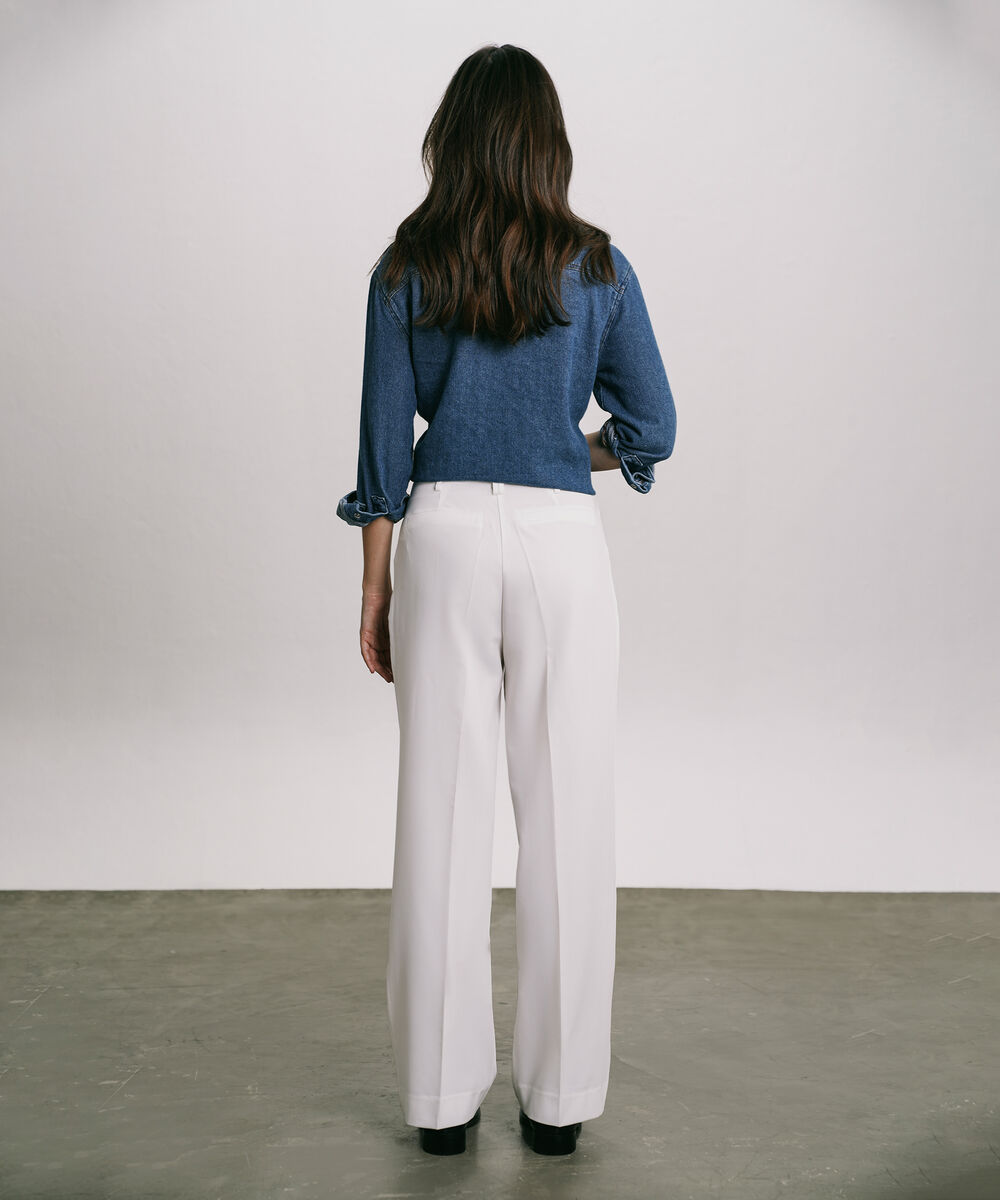 Women's Western White Tailored Wide Leg Trousers