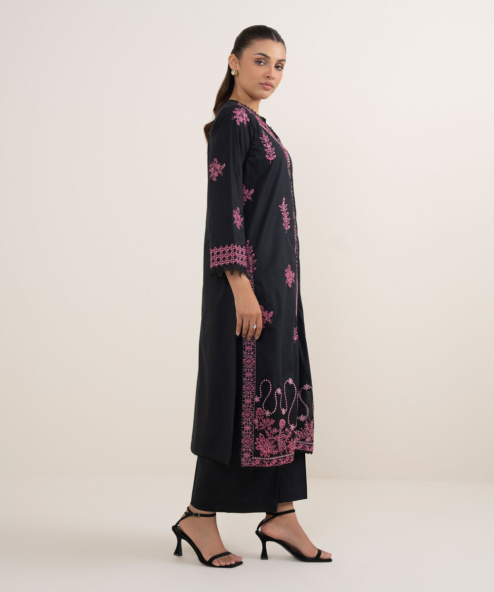 Women's RTW Cambric Black Dyed Aline Shirt