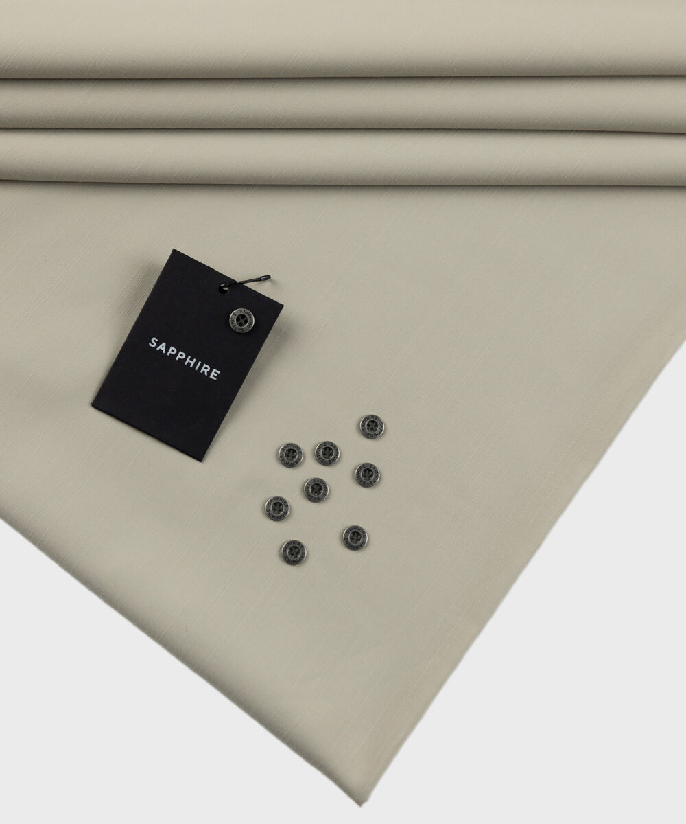 Men's Unstitched Two-Piece Refined Wash and Wear Light Beige Suit.