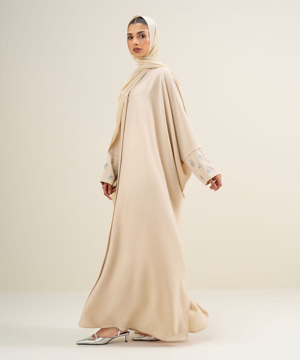 Women's Peachy Pink Cape Abbaya Set