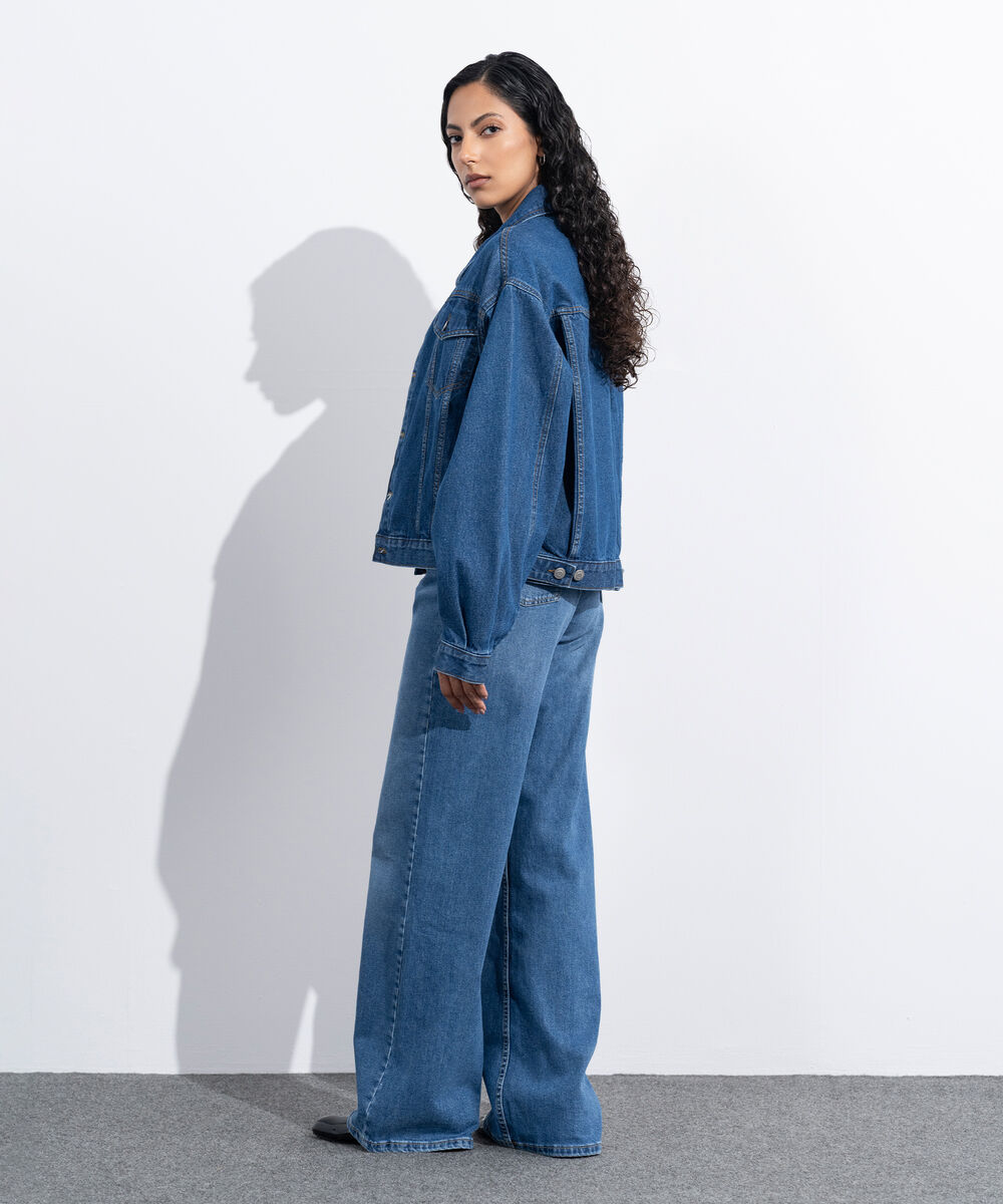 Women's Western Wear Blue Denim Trucker Jacket