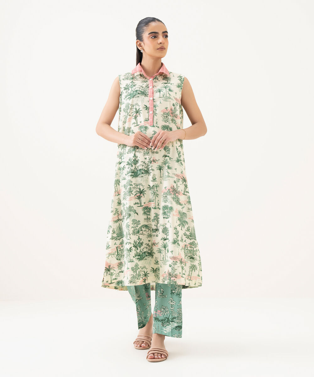 Women's RTW Lawn Printed Multi Straight Shirt