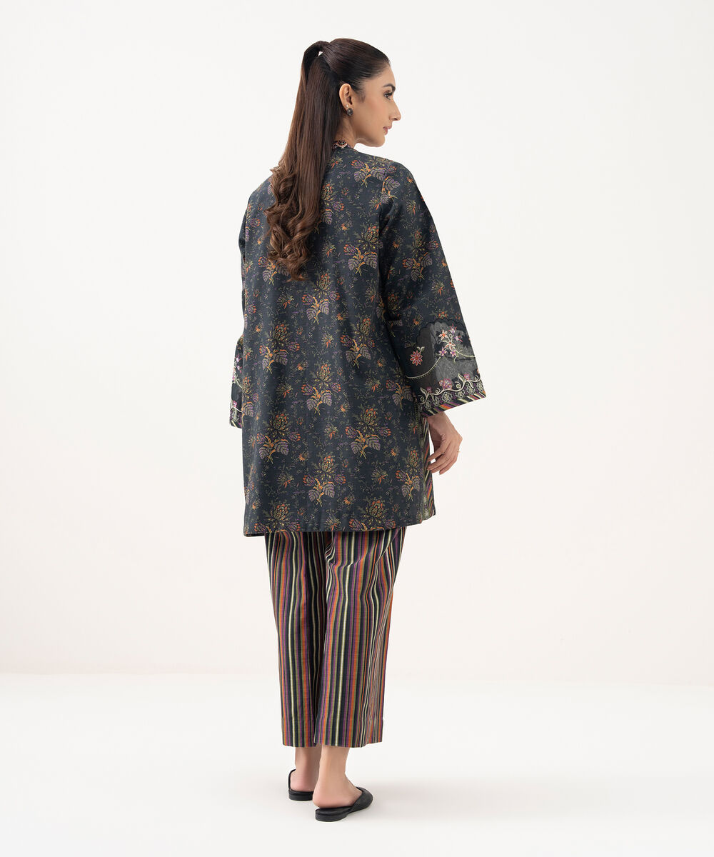 Women's Unstitched Light Khaddar Embroidered Multi 2 Piece Suit