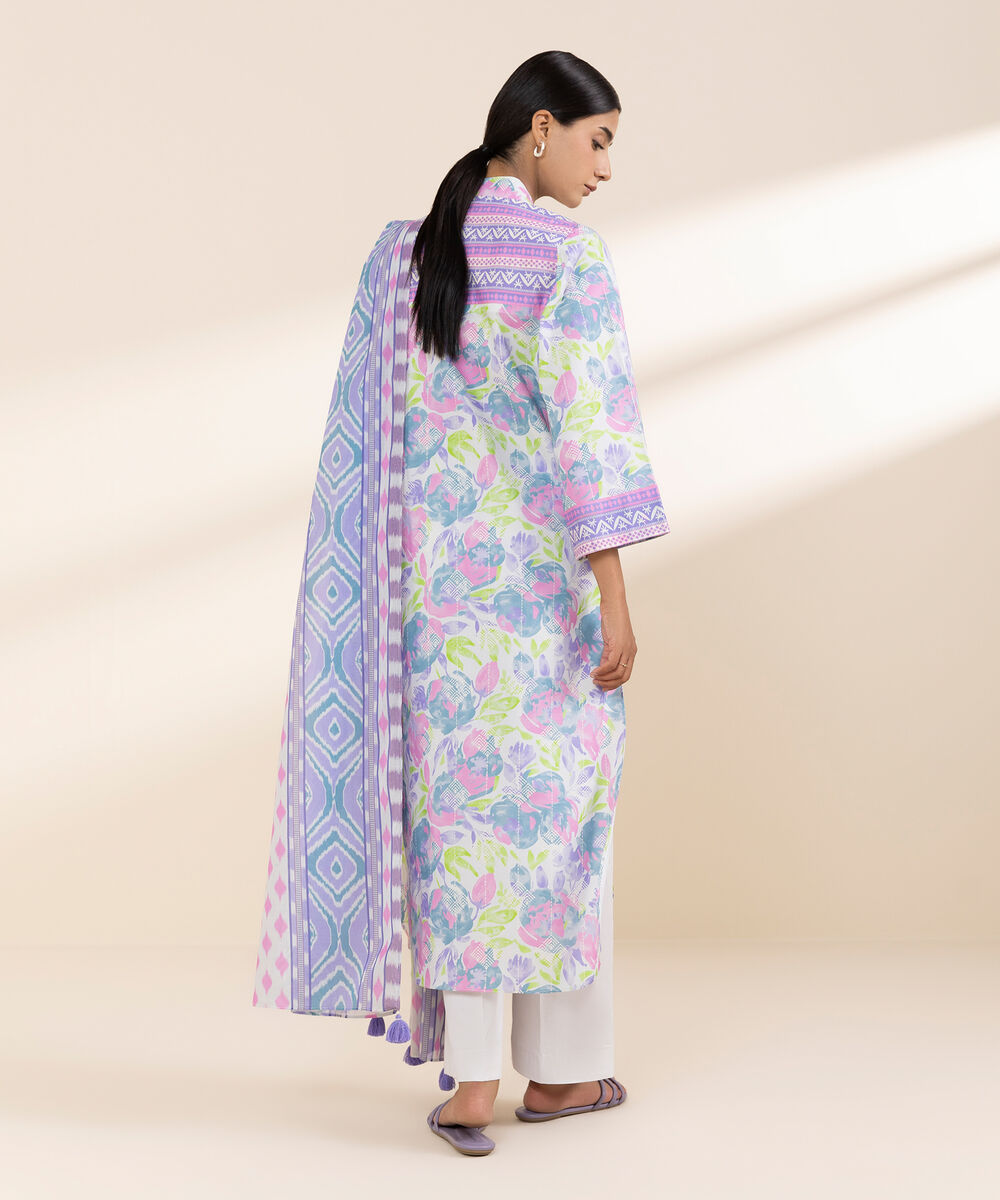 Women's Unstitched Lawn Printed Multi 2 Piece Suit