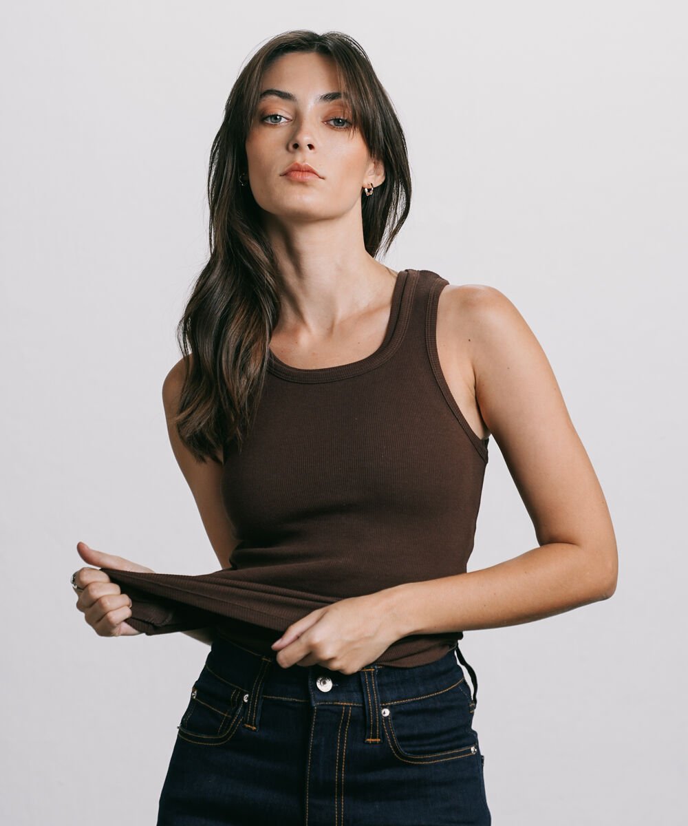 Women's Western Wear Brown Scoop Neck Knit Top