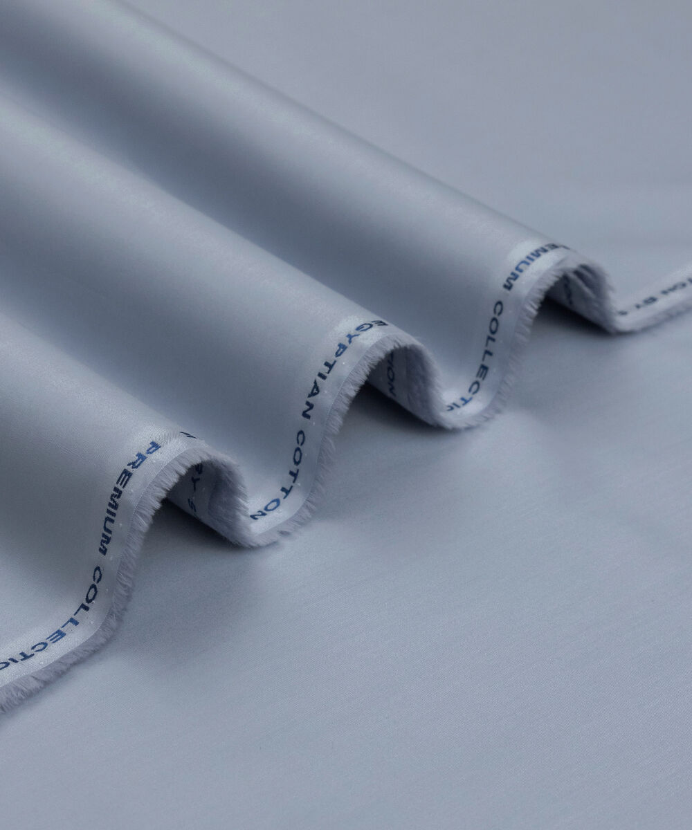 Men's Unstitched Two-Piece Soft Grey Premium Giza Cotton Suit