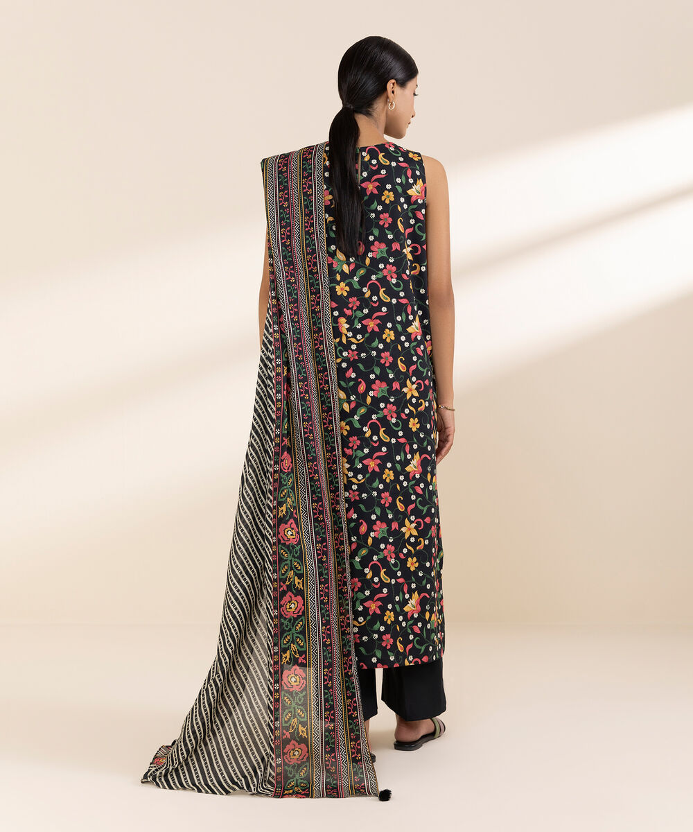 Women's Unstitched Lawn Printed Multi 3 Piece Suit