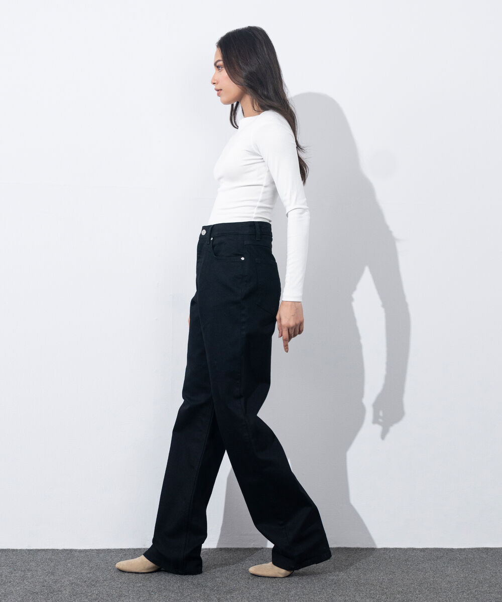 Women's Western Wear Black Straight Fit Jeans