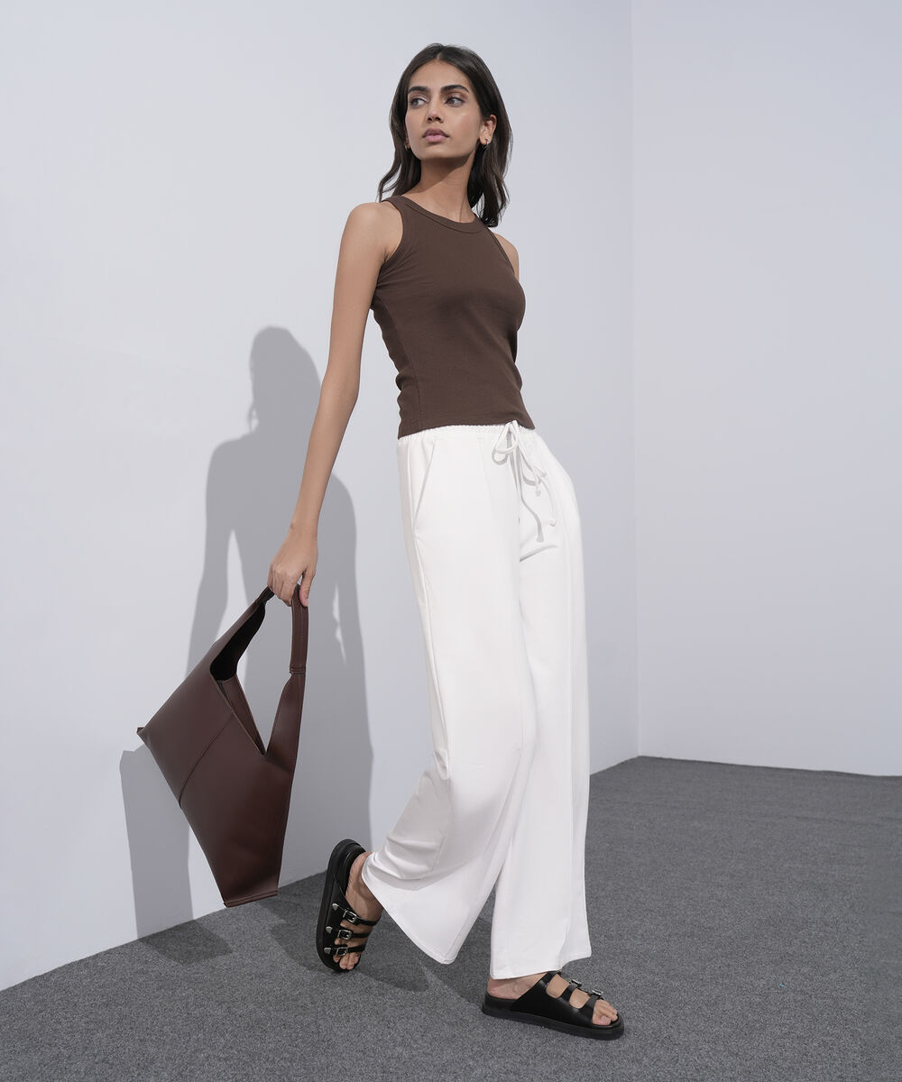 Women's Western Wear Beige Sleeveless T-Shirt