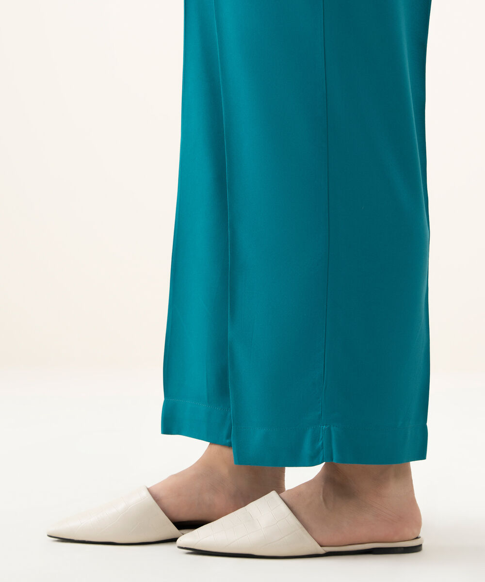 Women's RTW Viscose Marina Blue Dyed Straight Pants