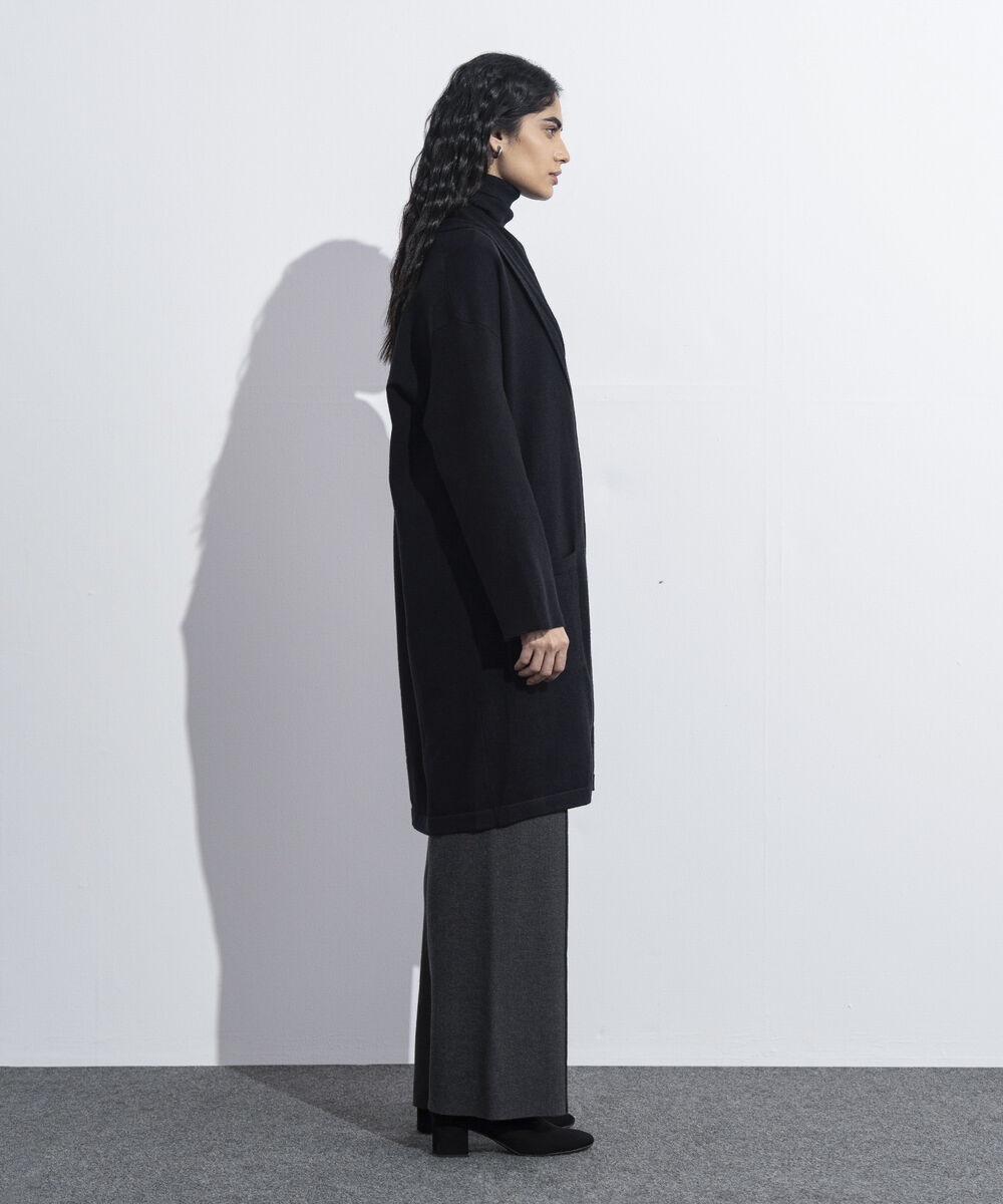 Women's Western Wear Black Long Knit Cardigan