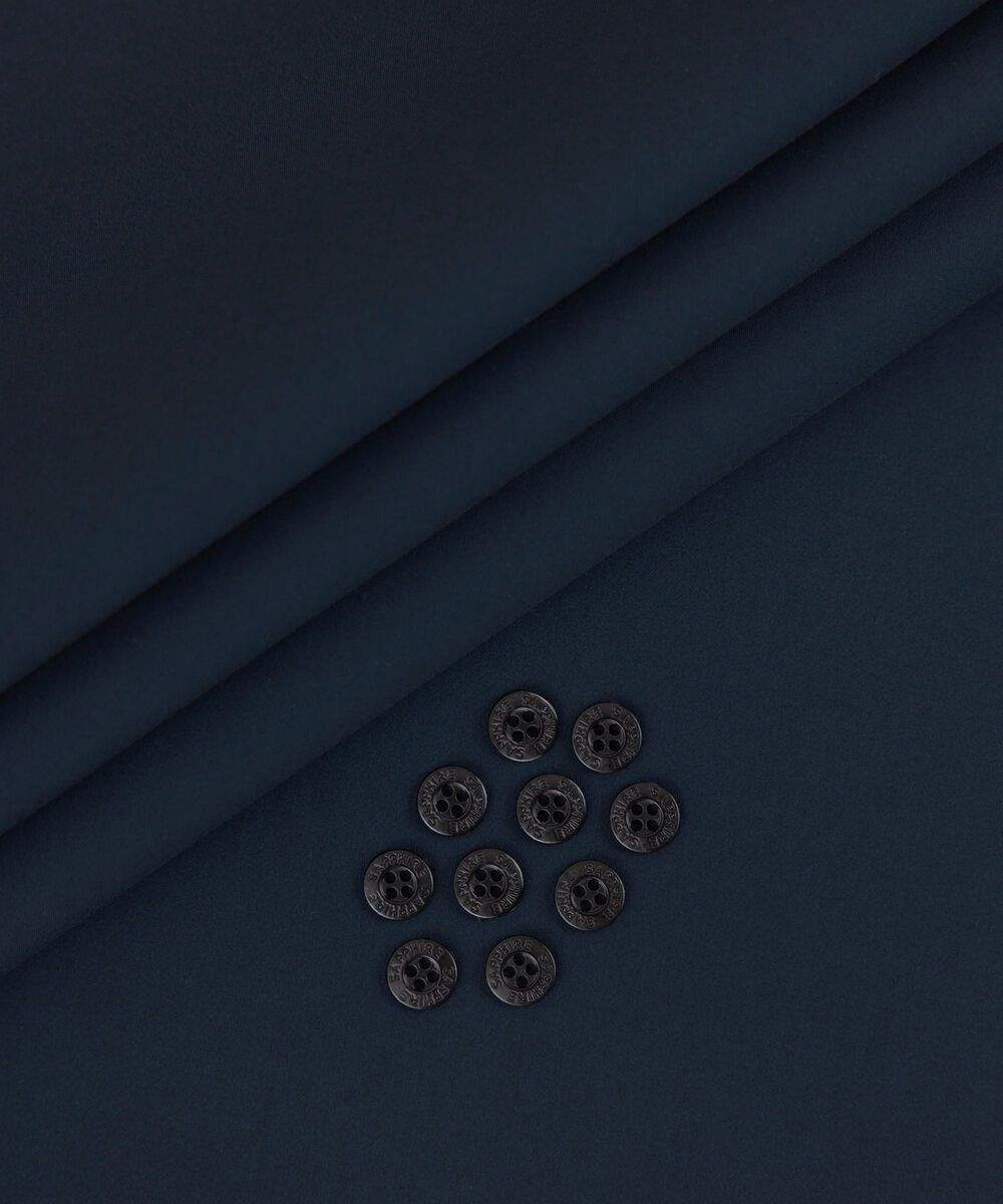 Men's Unstitched 2-Piece Premium Cotton Satin Indigo Suit