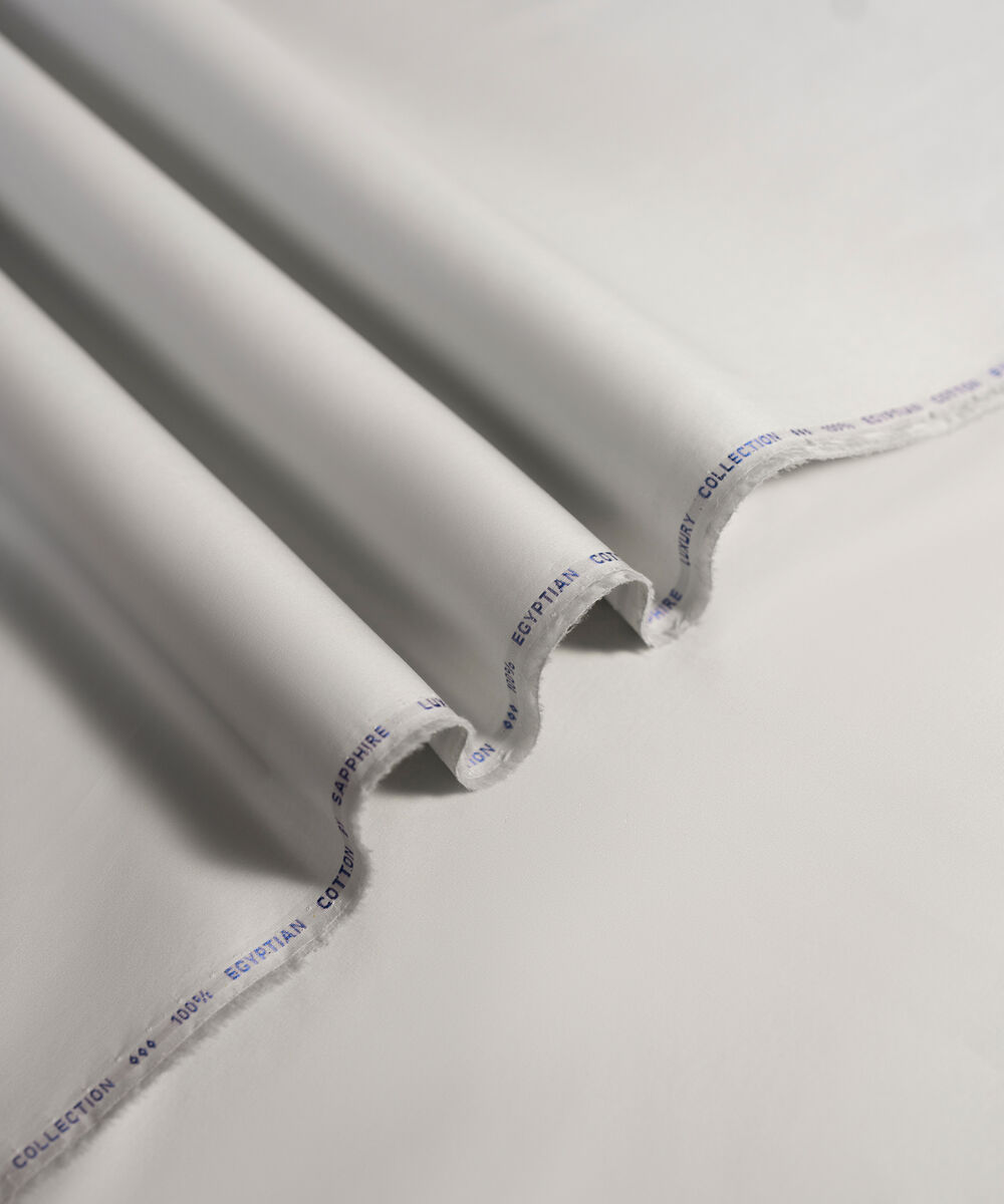 Men's Unstitched 2-Piece Luxury Giza Cotton Light Grey Suit