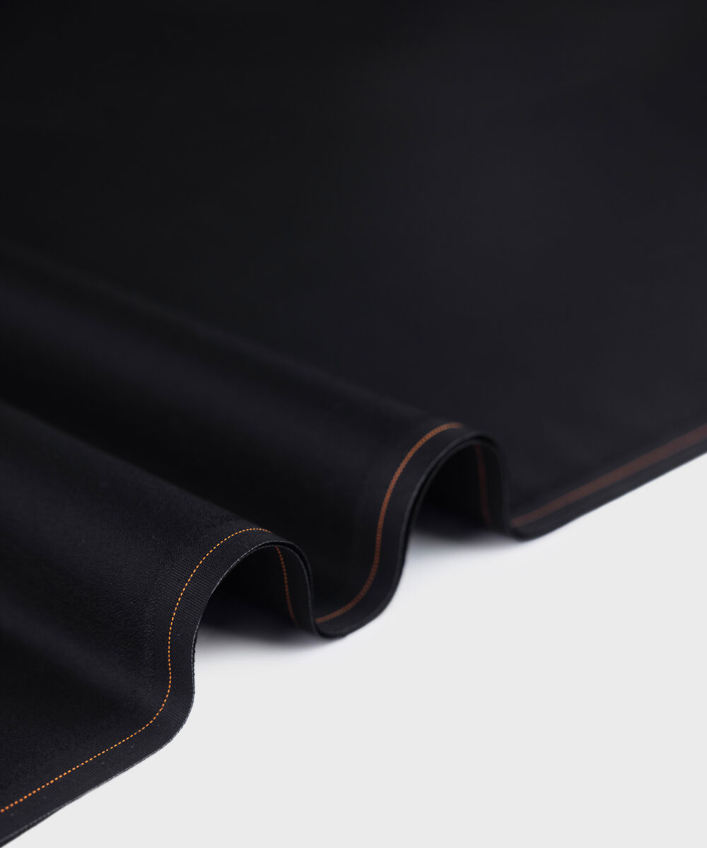 Men's Unstitched black premium cotton crepe Suit