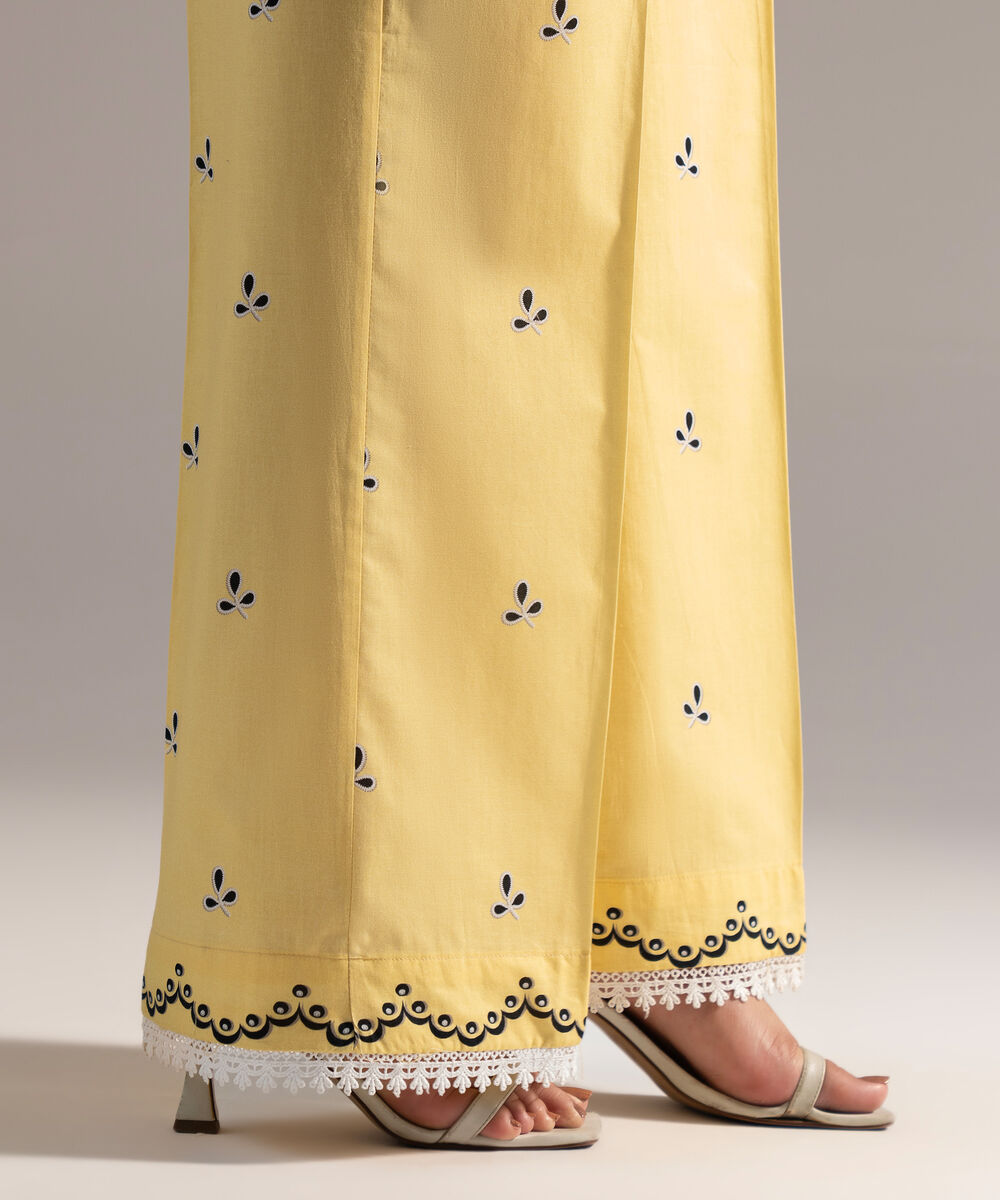 Women's RTW Cambric Printed Yellow Culottes