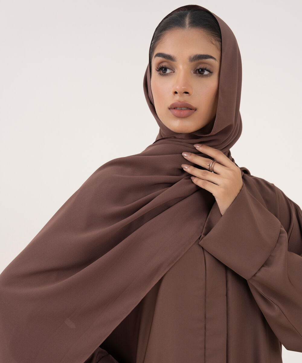 Women's Brown Polyester Hijab