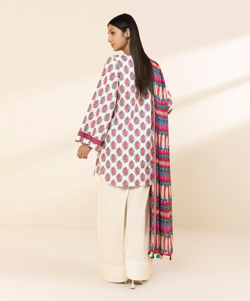 Women's Unstitched Lawn Printed Multi 3 Piece Suit