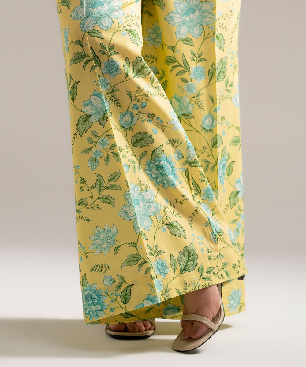 Women's RTW Cambric Printed Yellow Culottes