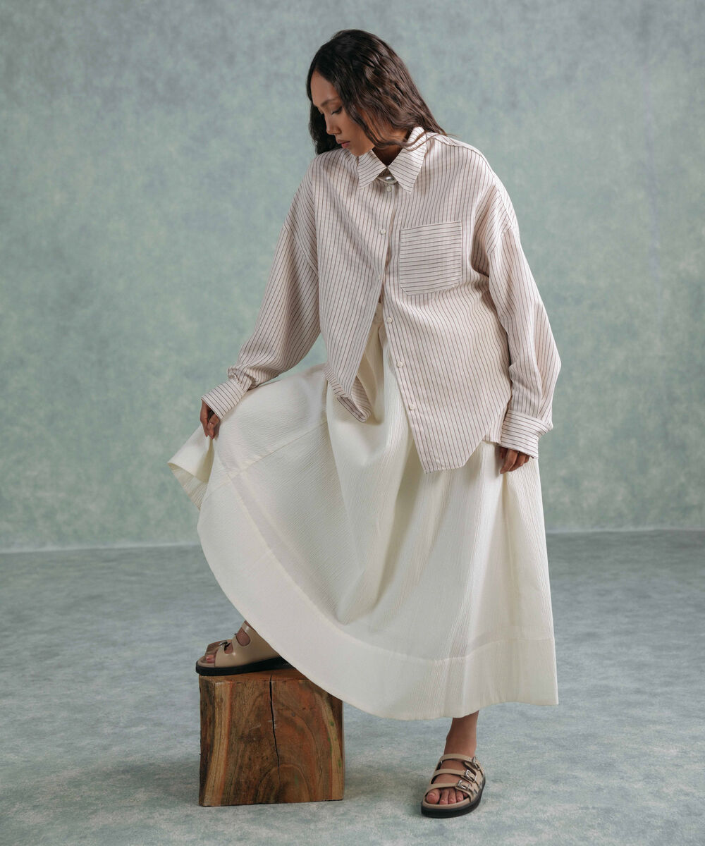 Women's Western Wear White Seer Sucker Skirt