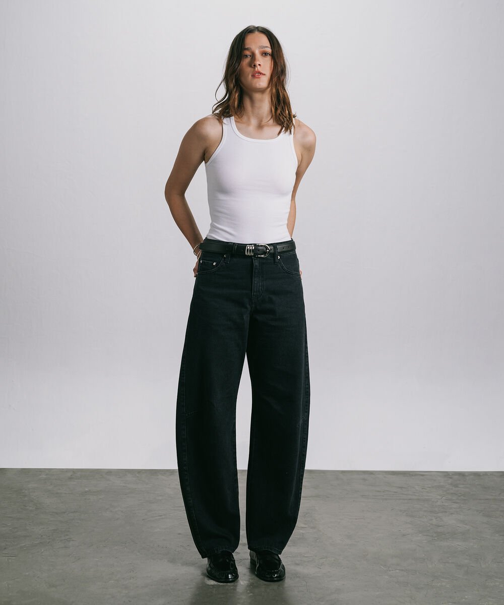 Women's Western Wear Grey Barrel Jeans