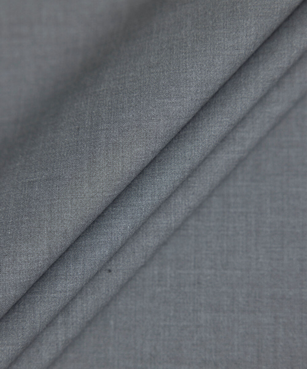 Men Unstitched Wash & Wear Grey Full Suit Fabric