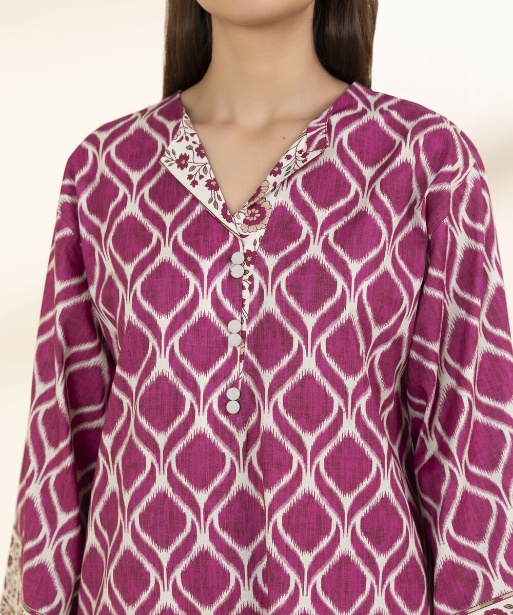 Unstitched Women's Pink Lawn Shirt Trousers