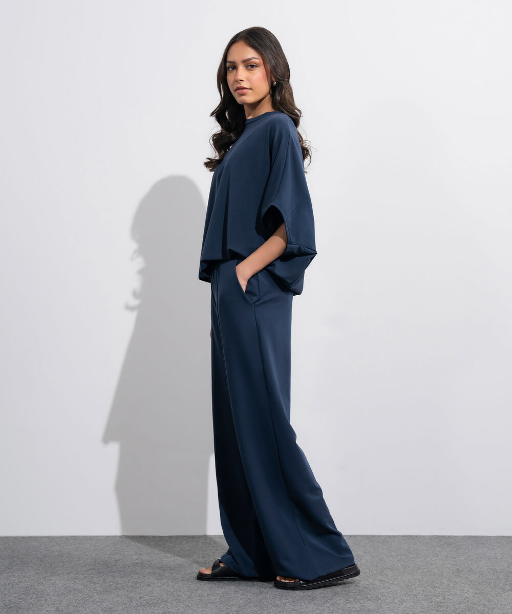 Women's Western Navy Blue Soft Lux Pull-On  Trousers