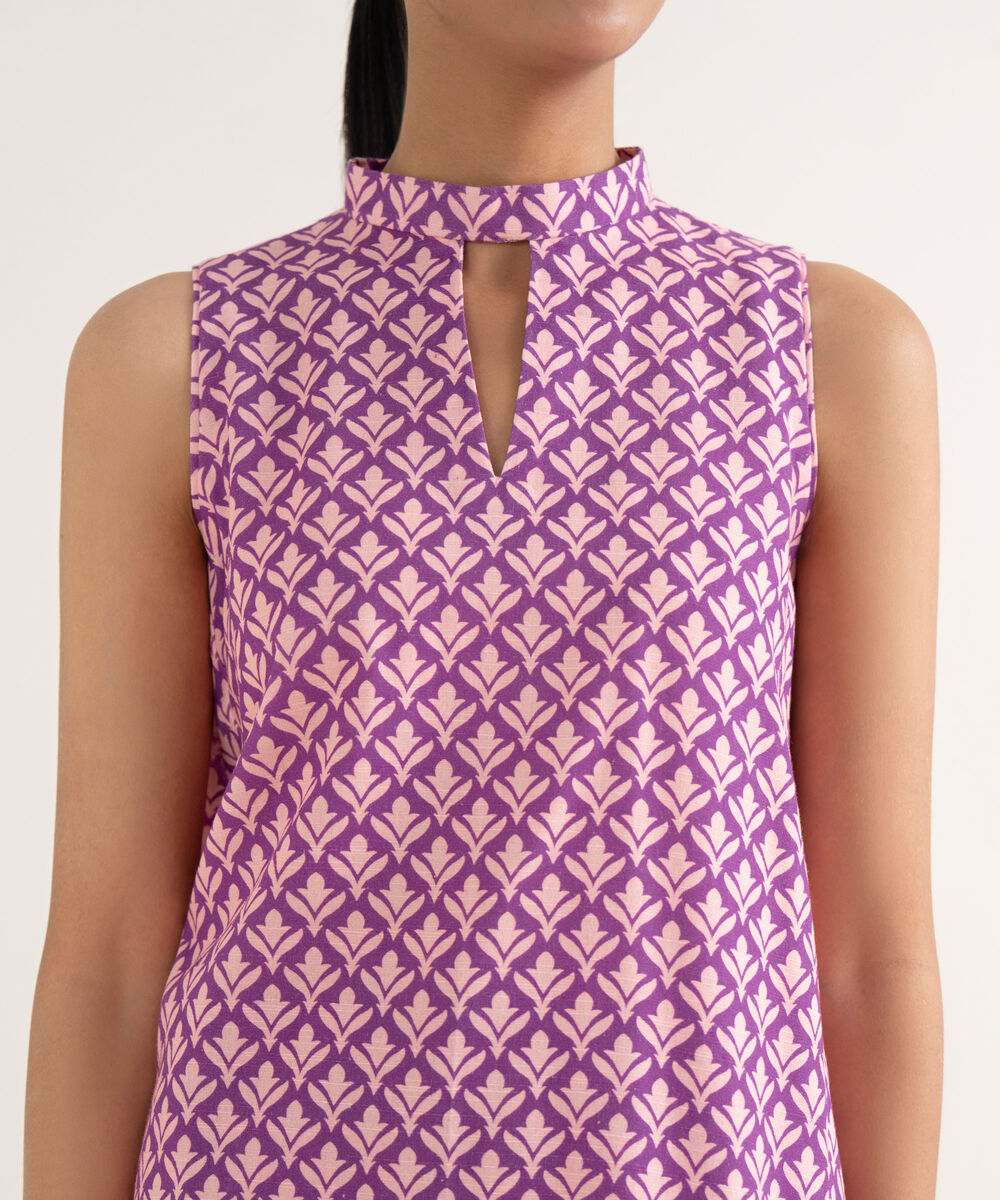 Women's Unstitched Light Khaddar Printed Magenta Three Piece Suit