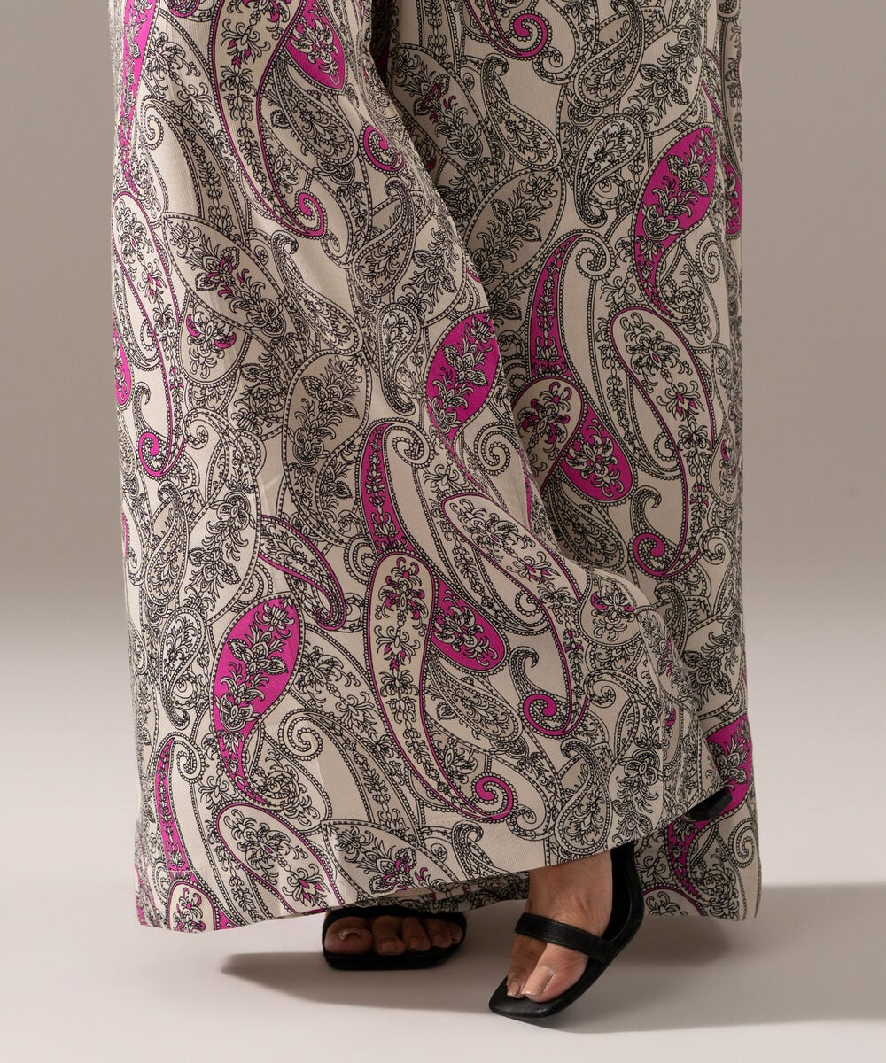 Women's RTW Bedford Printed Off White Flared Pants