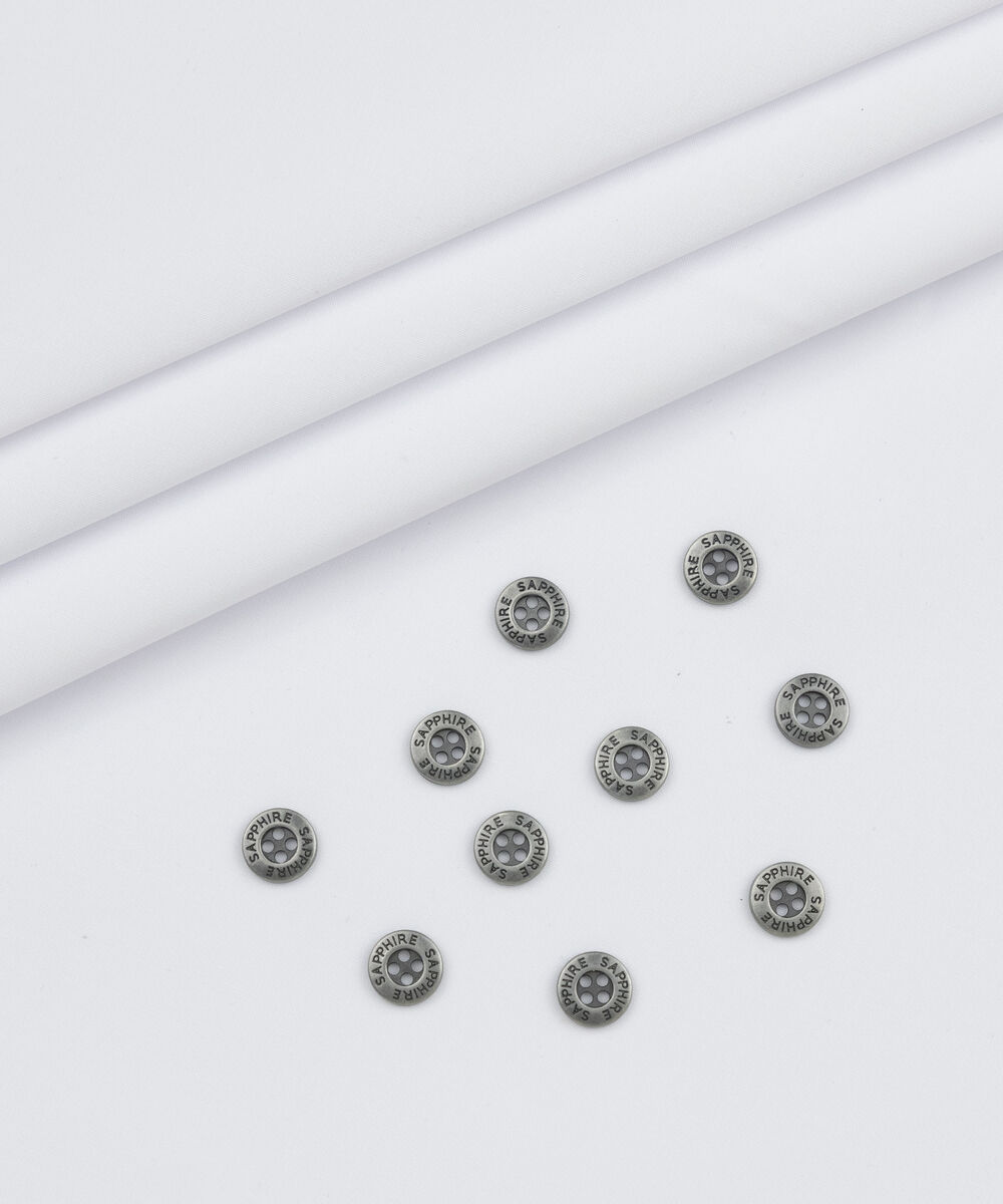 Men's Unstitched Two-Piece Bright White Premium Latha Suit