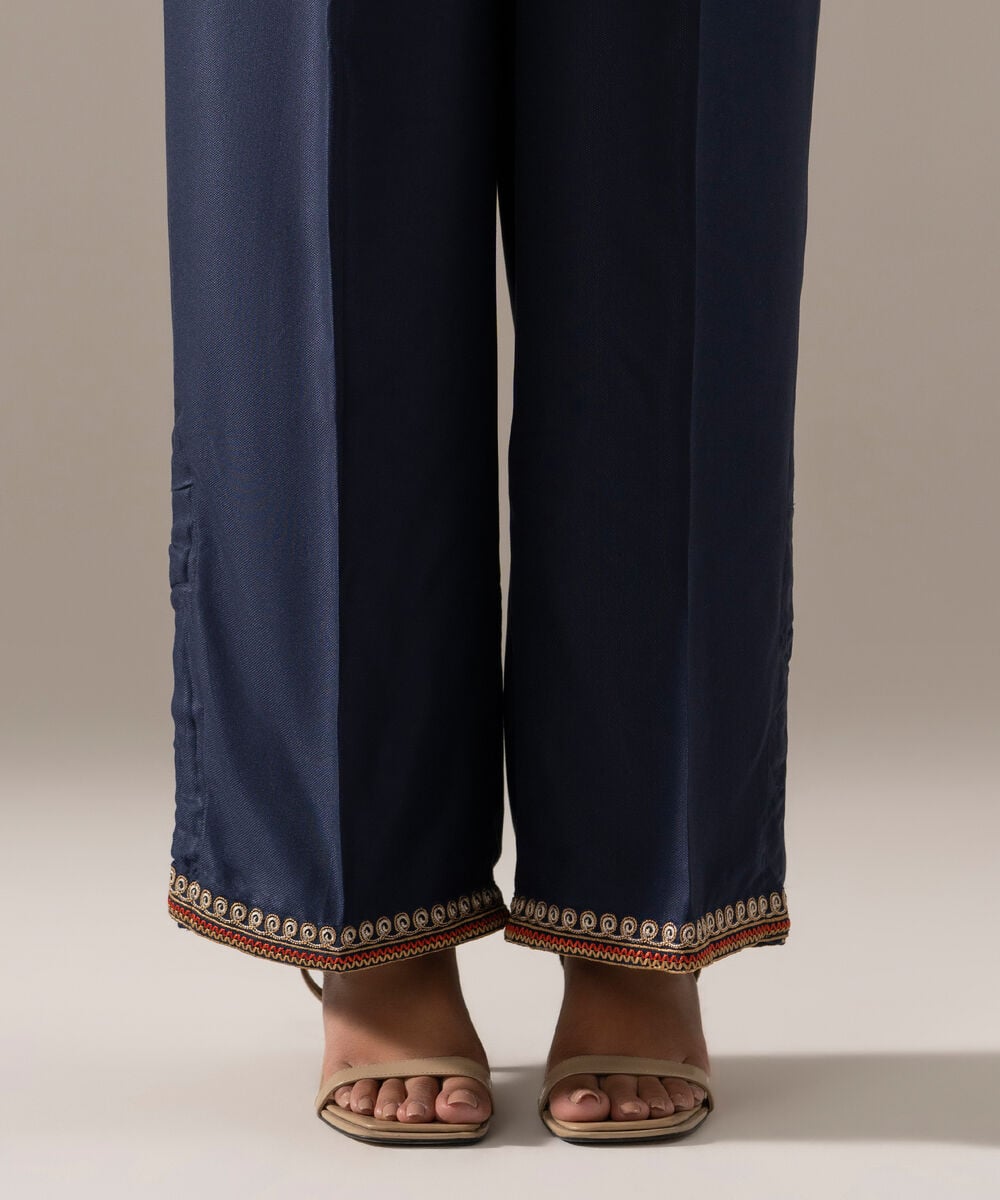Women's RTW Bedford Solid Dark Blue Culottes